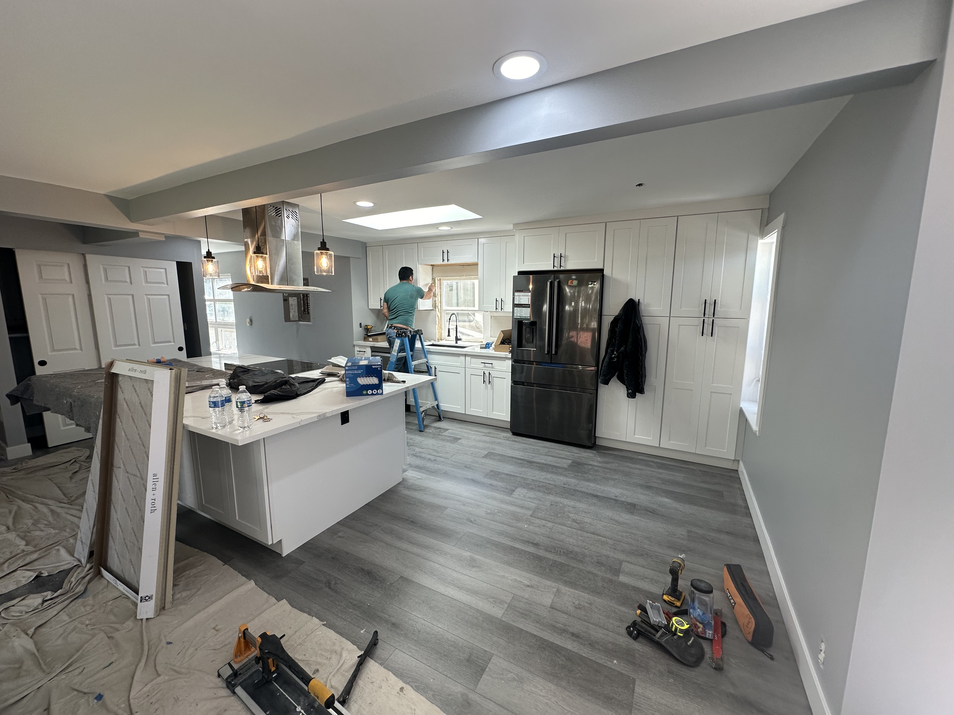 Open-plan kitchen remodeling project
