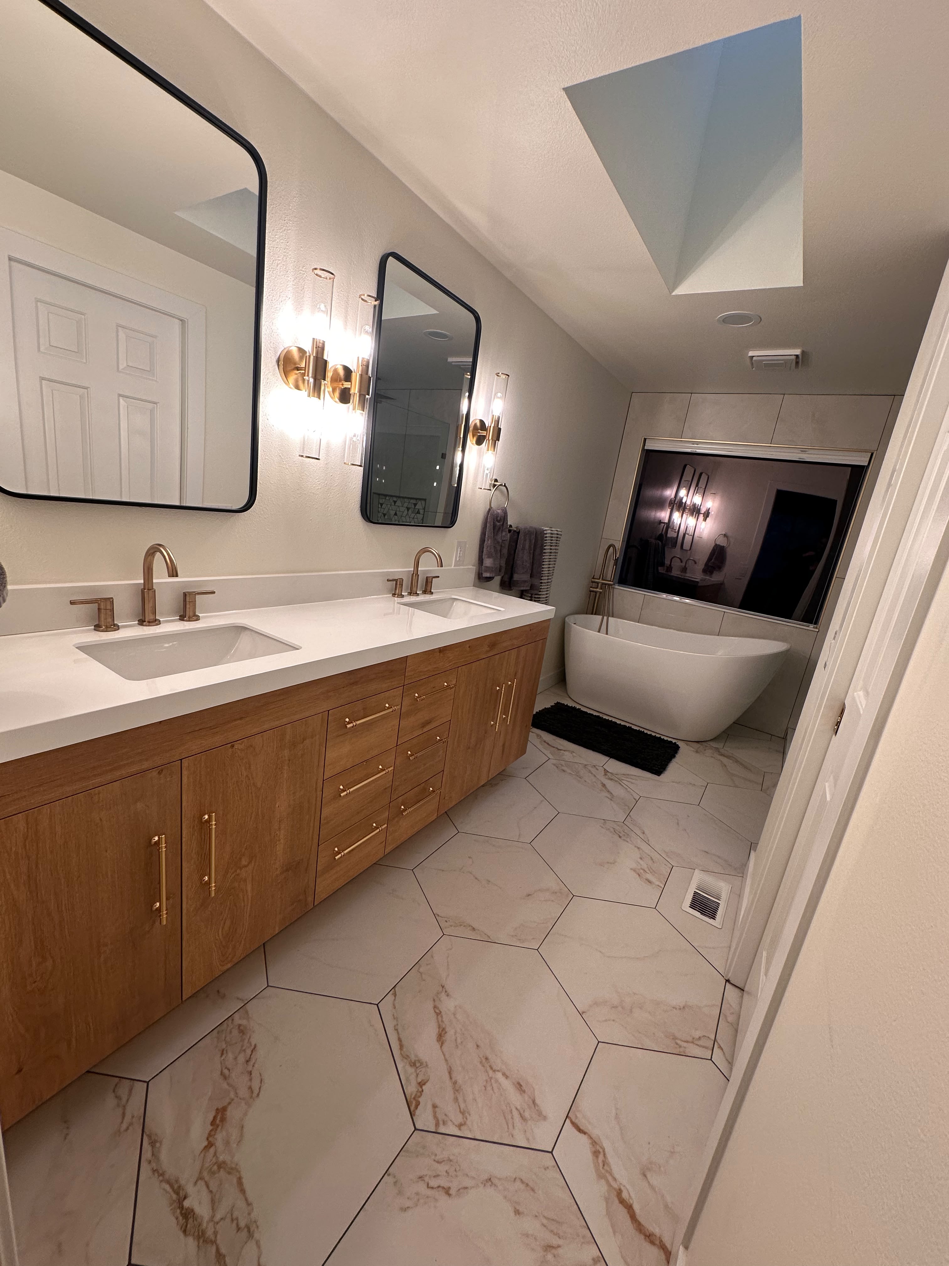 Finished bathroom vanity