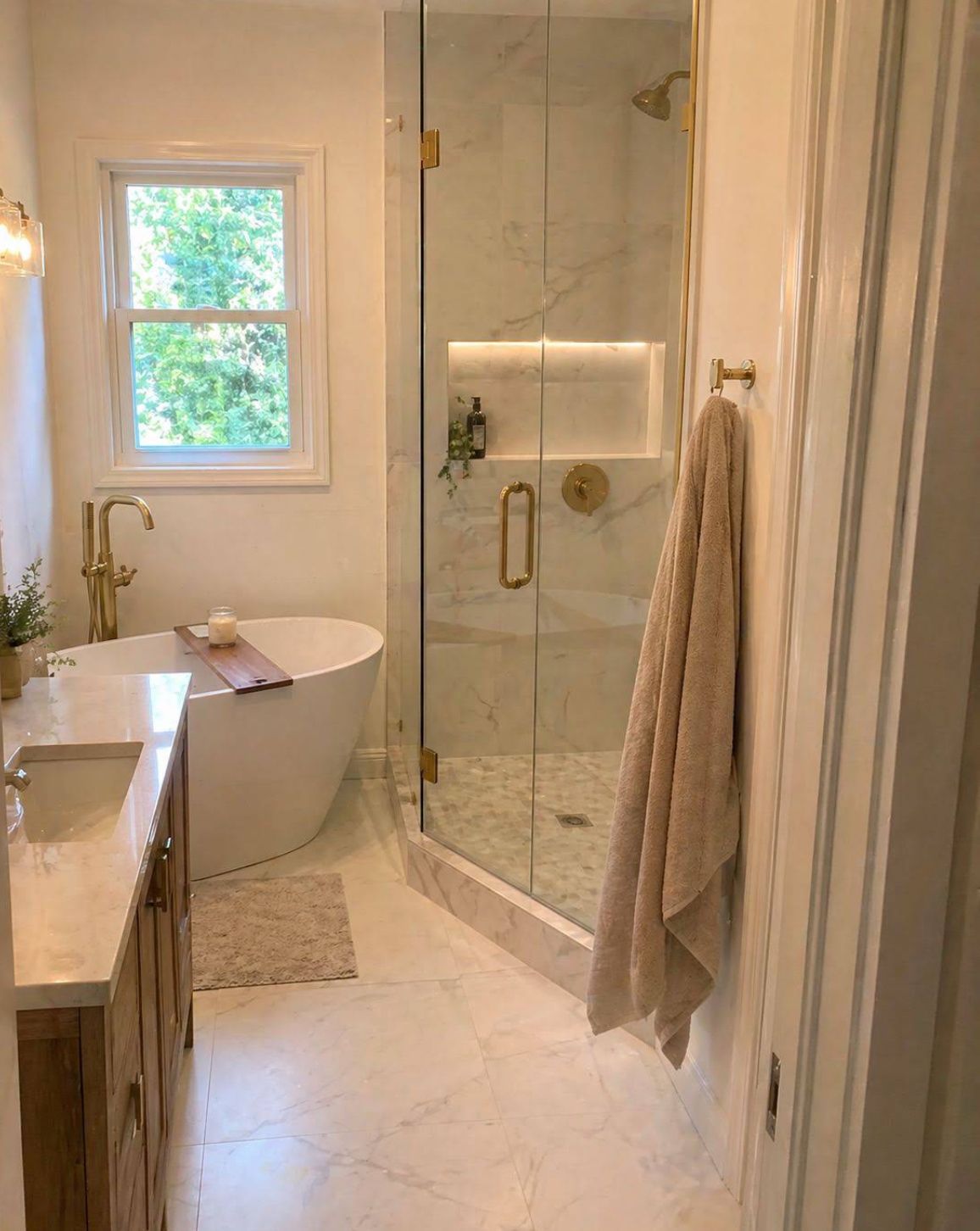 Completed master bathroom remodel