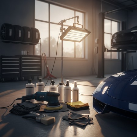 Technician detailing vehicle interior and exterior Charlotte