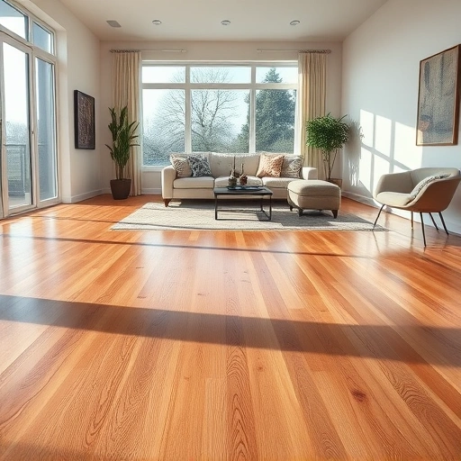 Completed hardwood flooring installation in a spacious Wheaton IL living room with elegant decor and natural light.