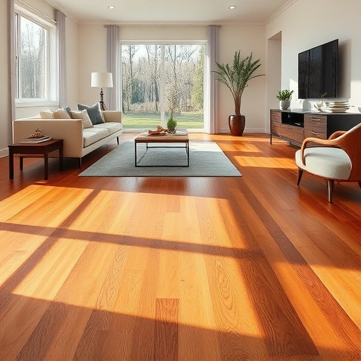 Completed hardwood flooring installation in a modern Tinley Park living room with elegant decor and natural light.