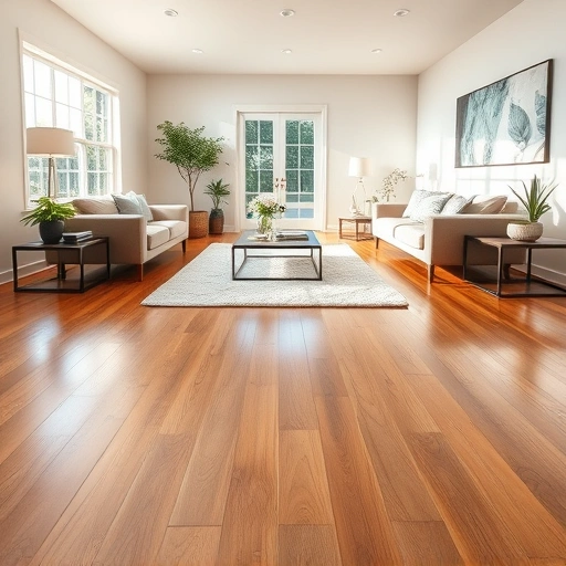 Completed hardwood flooring installation in a modern Lockport IL living space with elegant furnishings and decor.