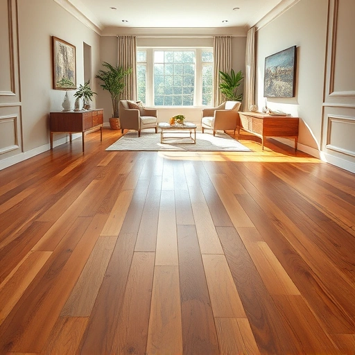 Completed hardwood flooring installation in Wheaton IL, featuring rich tones and modern interior decor.