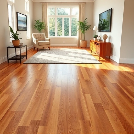 Beautiful hardwood flooring installation in Oak Brook IL, featuring warm golden oak planks and elegant decor.