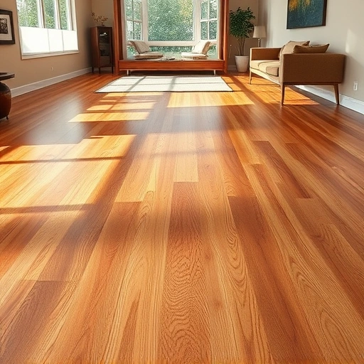 Beautifully installed hardwood flooring in a modern room, showcasing rich tones and intricate grain patterns.