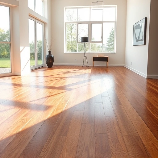 Completed flooring installation in Downers Grove, showcasing polished hardwood and ceramic tiles under natural light.