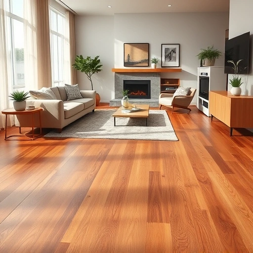 Stylish living room in Romeoville IL with sleek hardwood floors, modern decor, and natural light enhancing the atmosphere