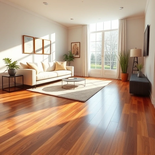 Spacious living room in Elmhurst IL featuring elegant hardwood floors, contemporary furniture, and natural light.