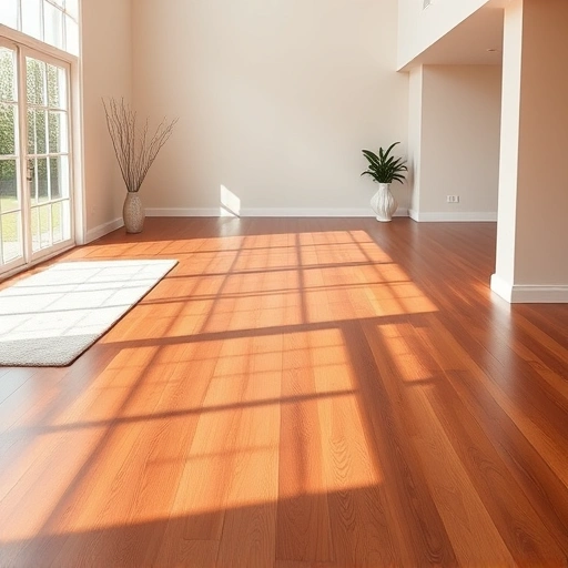 Spacious room with polished hardwood flooring, natural light, cozy rug, and serene decor in Darien, IL.