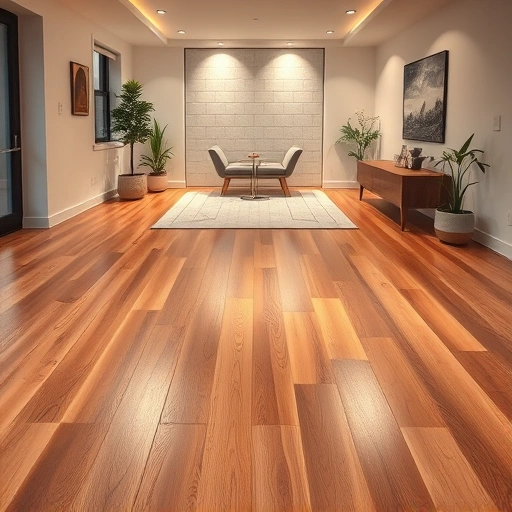Completed flooring installation in Kenosha, WI, blending hardwood and tile with stylish decor in a modern space.