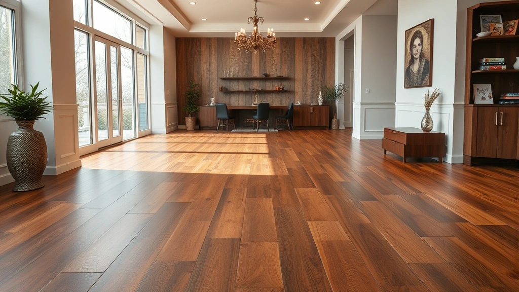 Flooring installation in a modern living room in Wheaton, IL.