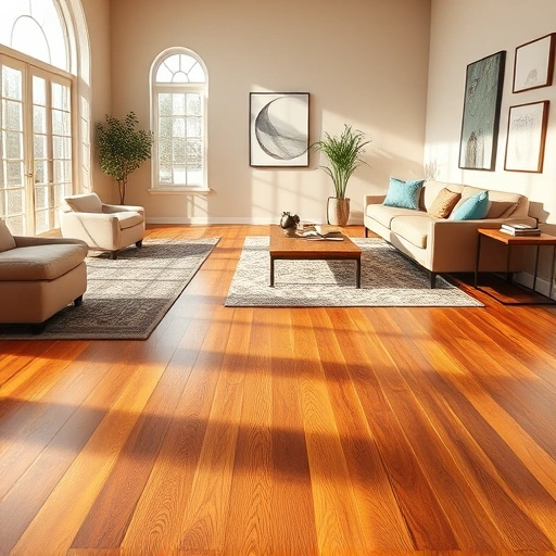 Spacious living room in Hammond IN features rich hardwood flooring, natural light, and modern decor.