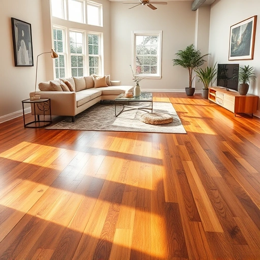 Spacious Frankfort IL living room with elegant hardwood floors, minimalist furniture, and stylish decor in natural light.