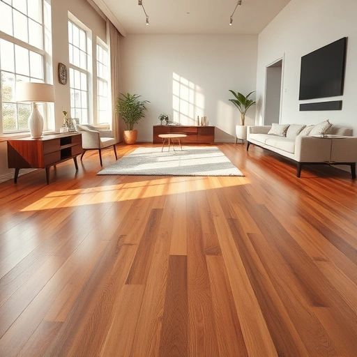Polished hardwood flooring installation in Western Springs IL with natural light, minimalist decor, and elegant ambiance.