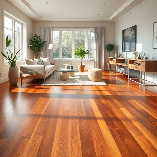 Elegant living room in Hinsdale, IL with rich hardwood floors, modern furnishings, and natural light creating a warm ambiance.