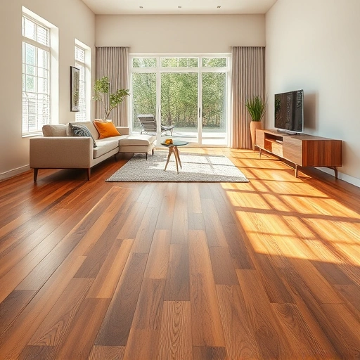 Beautiful wooden flooring installation in Willowbrook IL, featuring warm tones, modern decor, and natural light.