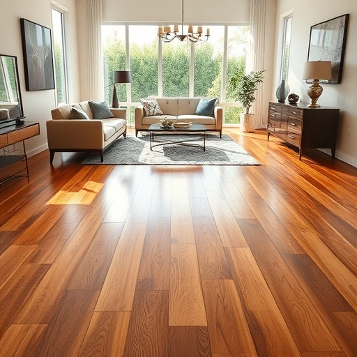 Beautifully installed hardwood flooring in La Grange IL with warm tones, modern furniture, and serene decor elements.