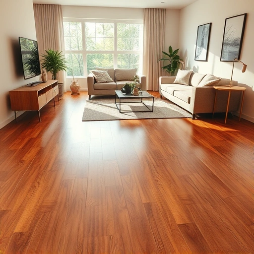 Elegant hardwood floor installation in Oak Park IL with warm tones, polished finish, and modern minimalist decor.