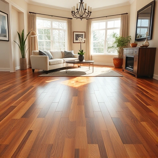 Completed flooring project in Kenosha, WI featuring rich hardwood and tile blending in a cozy, elegant interior.