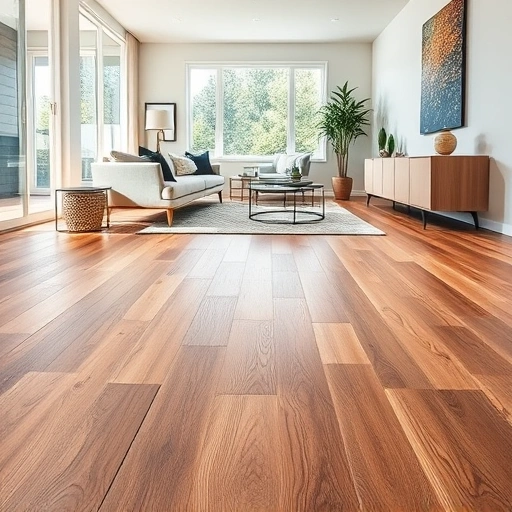 Luxury vinyl plank flooring installation in a spacious, well-lit room with rich textures and modern decor in Darien IL.