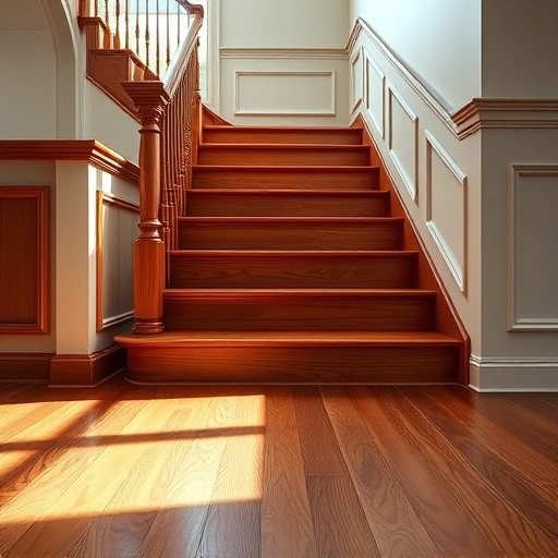 Completed stair nose installation in Darien IL showcasing seamless integration with hardwood flooring and elegant decor.