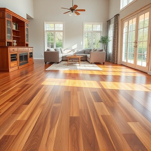 Spacious living room with gleaming hardwood floors, natural light, neutral walls, and no furniture, highlighting craftsmanship.