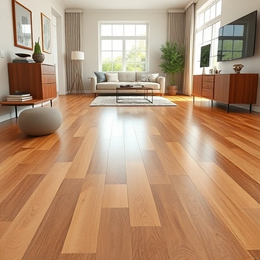 Completed hardwood flooring project in La Grange IL with warm tones, smooth finish, and modern interior decor.