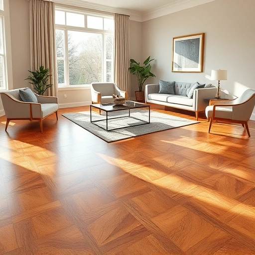 Beautiful hardwood flooring installation in Joliet IL, showcasing rich tones and elegant interior design details.