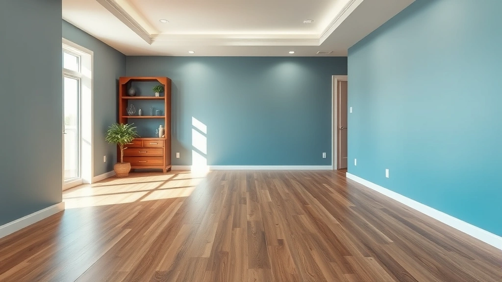 Flooring in Bolingbrook, IL showcasing a modern design with wooden planks and a cozy atmosphere.