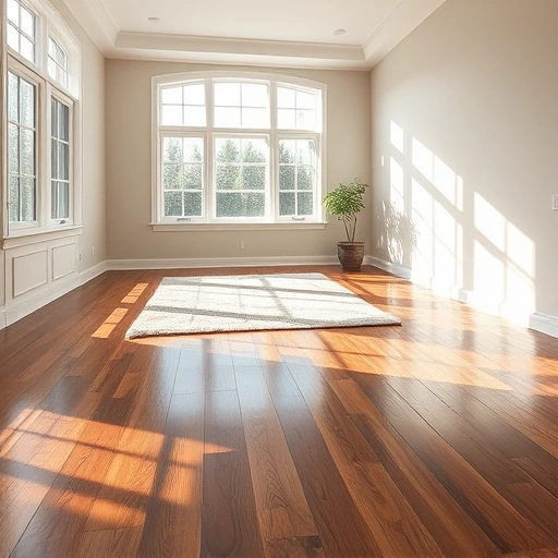 Spacious room in Darien IL with polished hardwood floors, natural light, and minimalistic decor highlighting the beauty.
