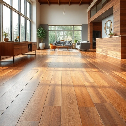 Completed flooring installation in Hammond IN featuring rich hardwood and sleek tiles in a modern interior.