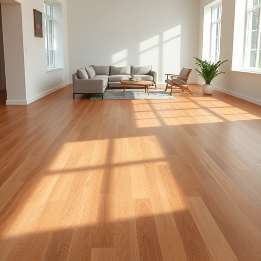 Perfectly installed oak flooring in a spacious, sunlit room in Elmhurst, IL, with neutral walls and modern decor.