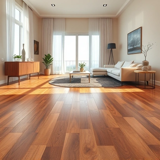 Completed hardwood flooring installation in a modern Joliet living space with minimalist decor and natural light.