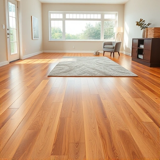 Polished hardwood flooring in a modern Carol Stream interior, showcasing seamless installation and elegant decor.