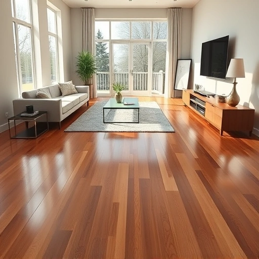 Elegant hardwood flooring installation in Willowbrook IL with warm tones, modern decor, and ample natural light.