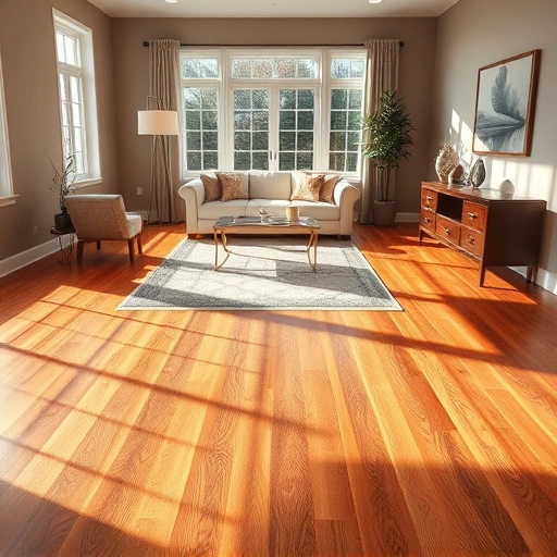 Spacious living room in Orland Park IL featuring warm hardwood floors, stylish furniture, and natural light.