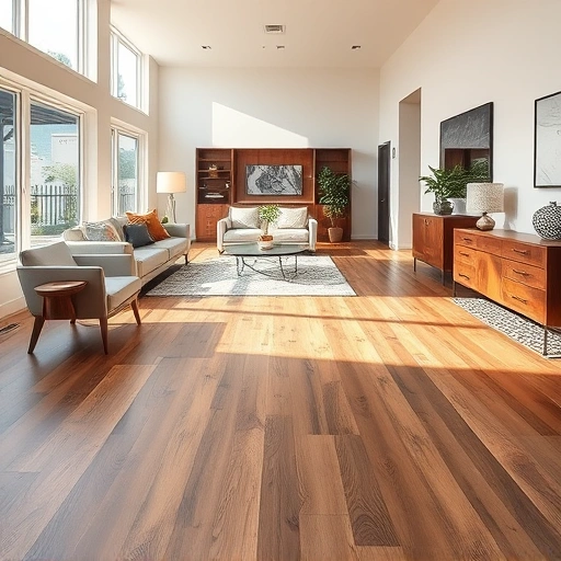 Completed flooring installation in Berwyn IL features hardwood, laminate, and tile in a well-lit, inviting interior.
