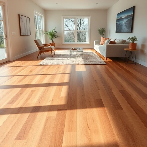 Elegant hardwood flooring installation in a modern Glen Ellyn home, showcasing rich tones and polished finish.