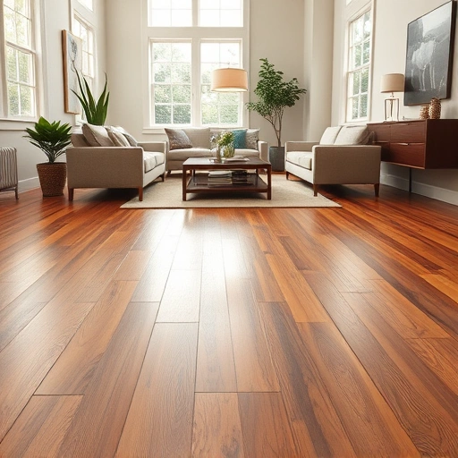 Perfectly installed hardwood flooring in a Berwyn IL interior, showcasing rich grain and seamless transitions in a cozy room.