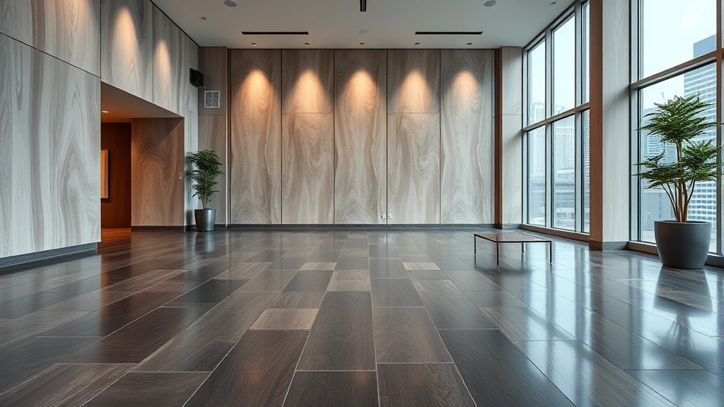 Flooring installation in a modern living room in Chicago, IL.