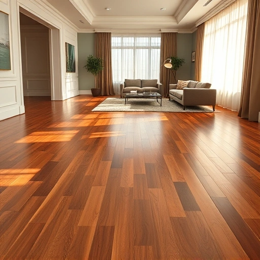 Completed hardwood flooring installation in a spacious Carol Stream room with elegant molding and natural light.