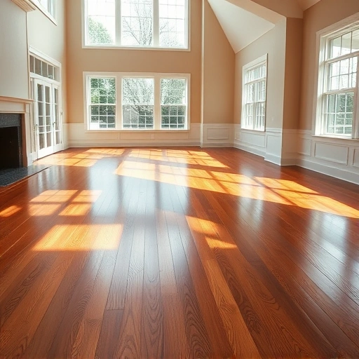 Spacious living area in Darien IL featuring sleek hardwood flooring with rich tones and natural light.
