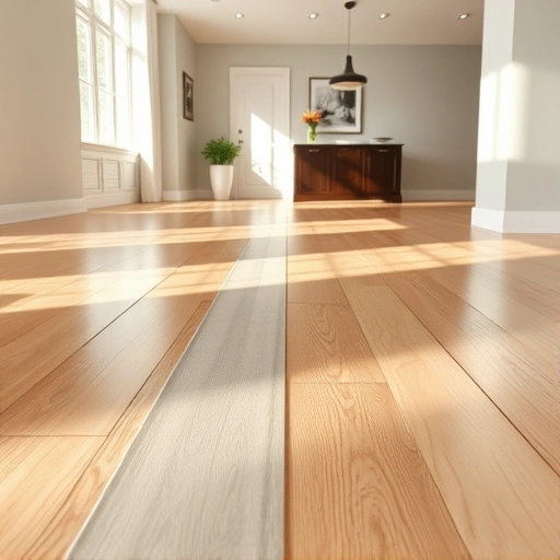 Floor transition strip installation in Darien IL, showcasing seamless hardwood and tile transition in a modern interior.