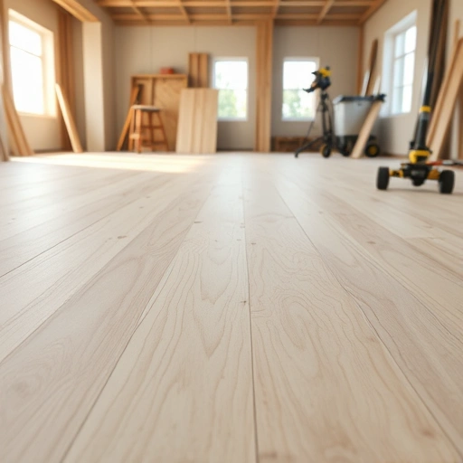 Completed plywood subfloor installation in Darien IL showcasing precision craftsmanship and high-quality workmanship.