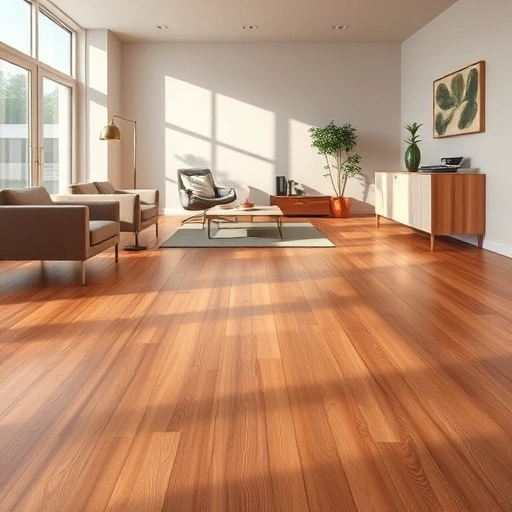 Glue-Down Flooring Installation in Darien IL with warm wood tones, polished finish, and elegant minimalistic decor.