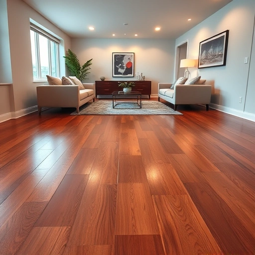 Modern living room in Darien IL with gleaming hardwood floors, minimalist decor, and inviting atmosphere.