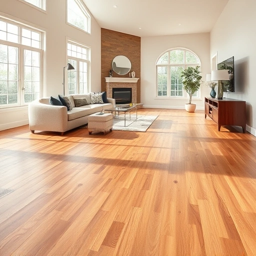 Beautiful hardwood flooring installation in Oak Brook, IL, showcasing warm tones and intricate grain patterns.