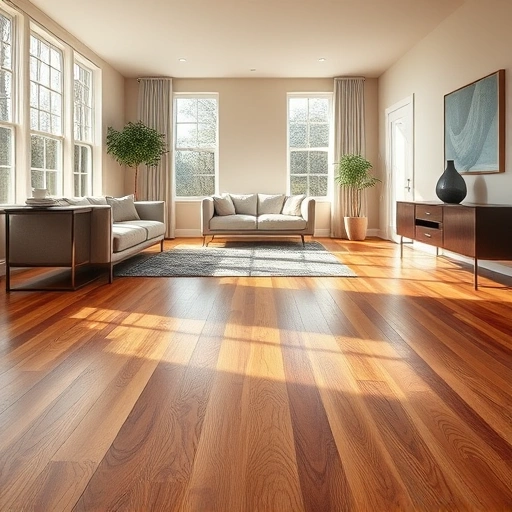 Beautifully finished hardwood floor installation in Hinsdale IL with elegant decor and natural light enhancing the space.
