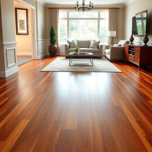Stylish living room in Bolingbrook IL with gleaming hardwood floors, elegant decor, and natural light ambiance.